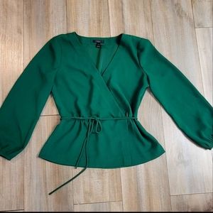 Green blouse brand j crew size 6